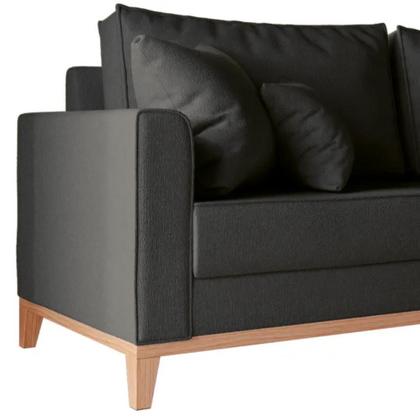 Imagem de Conjunto Sofá Beny e Puff Beny, 2 Peças, Tecido Linho.