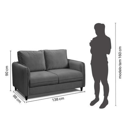 Imagem de Conjunto Sofá com 2 e 3 Lugares em Veludo CabeCasa MadeiraOriginals