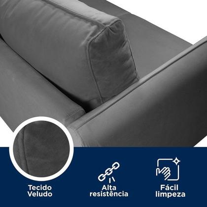 Imagem de Conjunto Sofá com 2 e 3 Lugares em Veludo CabeCasa MadeiraOriginals
