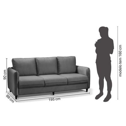 Imagem de Conjunto Sofá com 2 e 3 Lugares em Veludo CabeCasa MadeiraOriginals