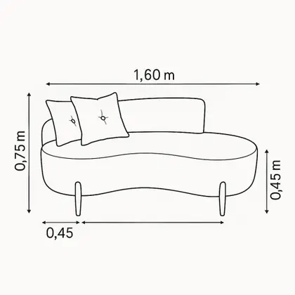 Imagem de Conjunto Sofá Curvo Orgânico + 01 Puff Luna Boucle Off White - Montanaris Decor