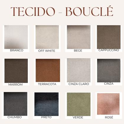 Imagem de Conjunto Sofá Curvo Orgânico + 01 Puff Luna Boucle Preto - Montanaris Decor