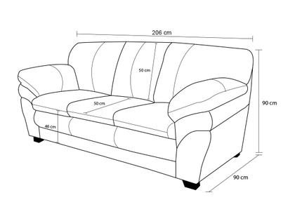 Imagem de Conjunto Sofá de Couro Gana 3 e 2 Lugares Marrom Bicolor - Mempra Design