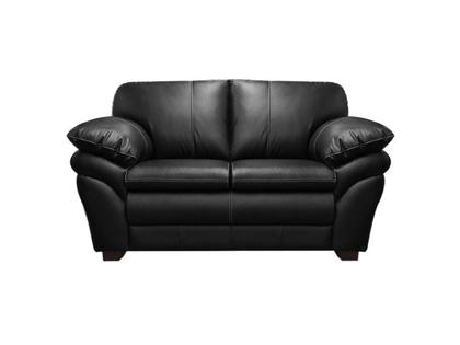 Imagem de Conjunto Sofá de Couro Gana 3 e 2 Lugares Preto Pigmentado - Mempra Design