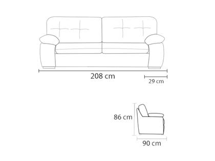 Imagem de Conjunto Sofá de Couro Marselha 3 e 2 lugares Marrom