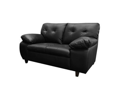 Imagem de Conjunto Sofá de Couro Marselha 3 e 2 lugares Preto