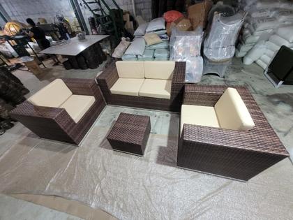 Imagem de Conjunto Sofá Fibra Sintética Alumínio Varanda Área Externa