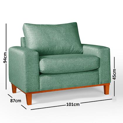 Imagem de Conjunto Sofá living Istambul Duas Poltronas Tecido Linho
