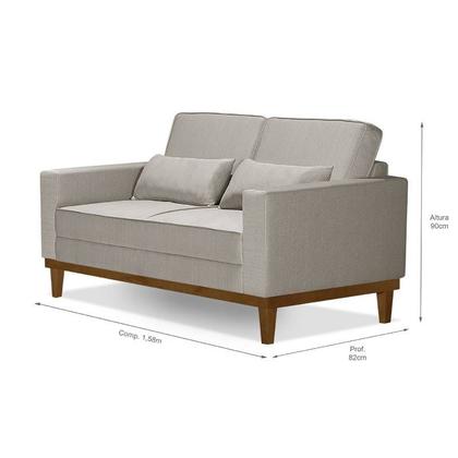 Conjunto Sofá Living Valência 3/2 Lug. - Base Madeira- Linho BEGE - ESTOFADOS PEROLA Imagem de Conjunto Sofá Living Valência 3/2 Lug. - Base Madeira- Linho BEGE