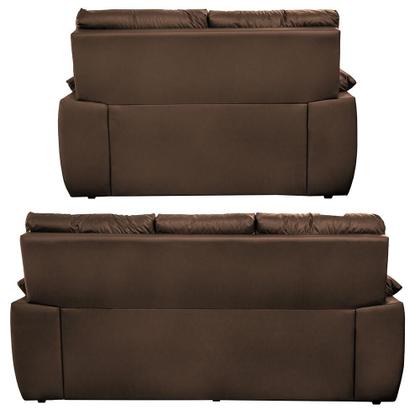 Conjunto Sofá Luxemburgo 3 E 2 Lugares 1,52m e 2,02m material sintético Marrom - CAMA INBOX REQ Imagem de Conjunto Sofá Luxemburgo 3 E 2 Lugares 1,52m e 2,02m material sintético Marrom