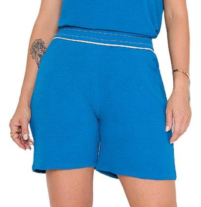 Imagem de Conjunto Sofisticado Blusa C/ Manguinha Com Shorts Feminino