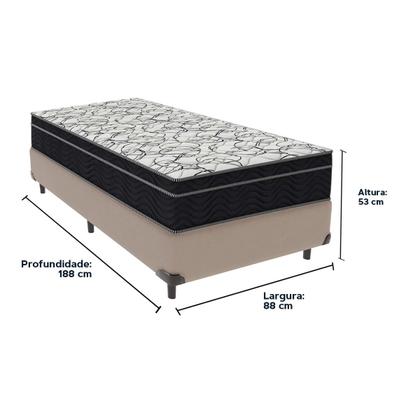 Imagem de Conjunto Solteiro Cama Bege Box e Colchão Extra Firme Ortobom D45