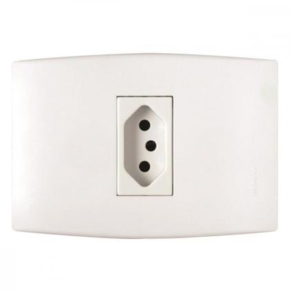 Imagem de Conjunto Soprano Ilus 4X2 Branco Com Placa(1Tomada 10A) 5Ub99052