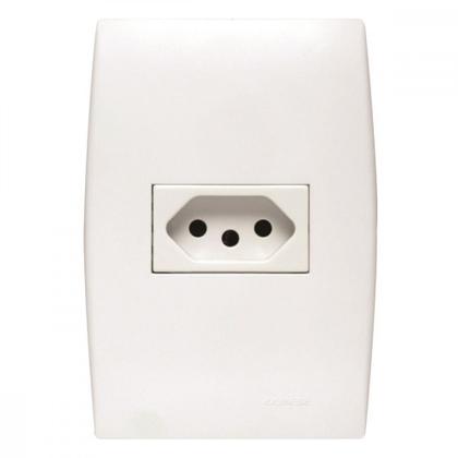Imagem de Conjunto Soprano Ilus 4X2 Branco Com Placa(1Tomada 10A) 5Ub99052