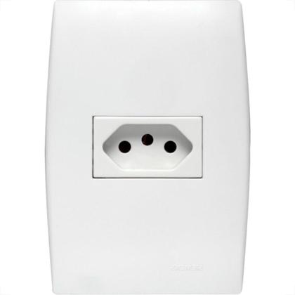 Imagem de Conjunto Soprano Ilus 4X2 Branco Com Placa(1Tomada 20A) 5Ub99050