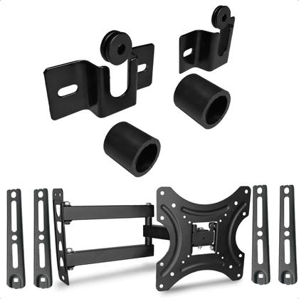 Imagem de Conjunto Suporte Articulado e Fixo de Parede para TV 13 a 70 Polegadas Até 60 Kg Universal
