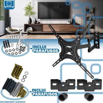 Imagem de Conjunto Suporte Articulado e Fixo de Parede para TV 13 a 70 Polegadas Até 60 Kg Universal