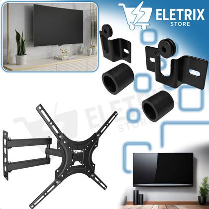 Imagem de Conjunto Suporte Articulado e Fixo de Parede para TV 13 a 70 Polegadas Até 60 Kg Universal