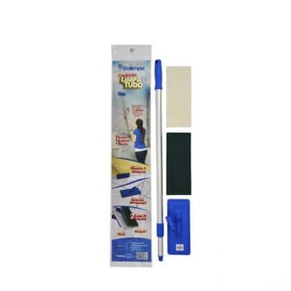 Imagem de CONJUNTO Suporte Limpa Tudo Bralimpia C/ Cabo Extensor + 2 Fibras