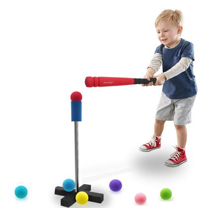 Imagem de Conjunto T-Ball Aoneky Mini Foam para crianças pequenas com bolsa de transporte - vermelha