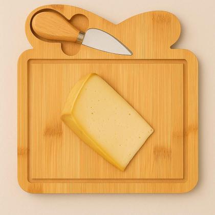 Imagem de Conjunto Tábua e Faca p/ Queijo 2 Pçs Bambu N248867-4 Quanhe