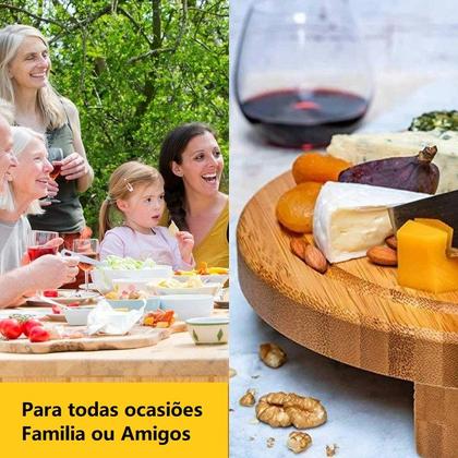 Imagem de Conjunto Tábua Para Queijo e Frios Red Em Bambu Com 3 Peças