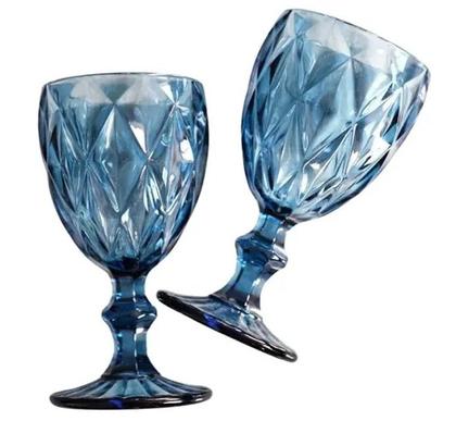 Imagem de Conjunto Taças Diamante Vidro Azul 6 Peças 340ml - Praticasa