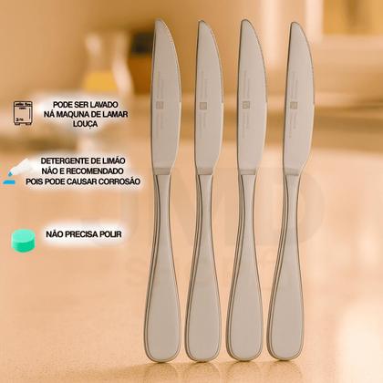 Imagem de Conjunto Talheres Inox Com 20 Peças Elegante Dourado e Prata