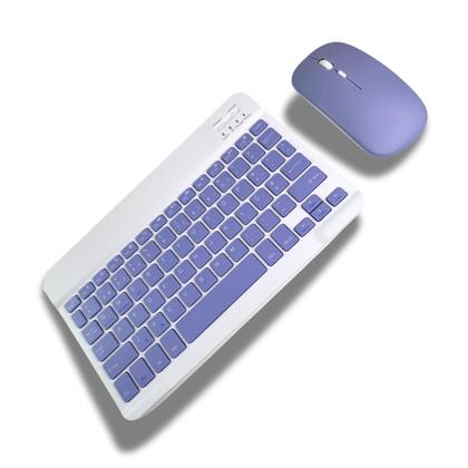 Imagem de Conjunto Teclado Com Mouse Bluetooth Sem Fio Coloridos Wireless