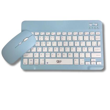 Imagem de Conjunto Teclado Com Mouse Bluetooth Sem Fio Coloridos Wireless