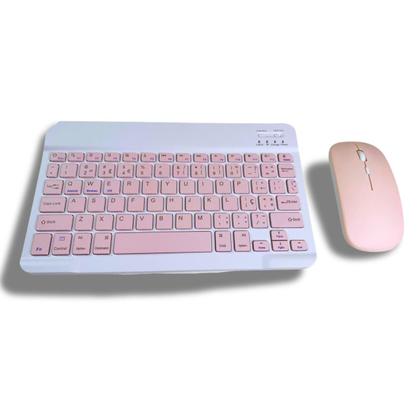 Imagem de Conjunto Teclado Com Mouse Bluetooth Sem Fio Coloridos Wireless