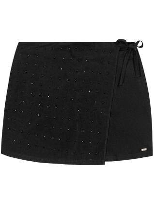 Imagem de Conjunto Teen Feminino Top E Short-Sai Com Strass Preto Dway