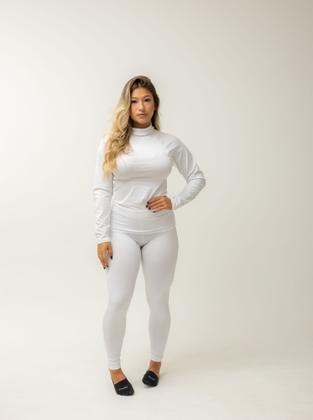 Imagem de Conjunto Térmico Feminino Kit com Calça + Blusa Feminina Segunda Pele Proteção Uv 50 Ótima Qualidade