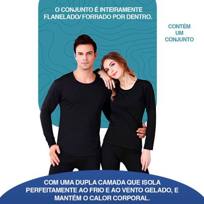 Imagem de Conjunto Termico Unissex Para Frio Inverno Forrado Peluciado
