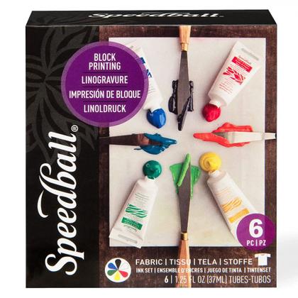 Imagem de Conjunto Tinta Xilogravura Para Tecido Speedball 6 Cores