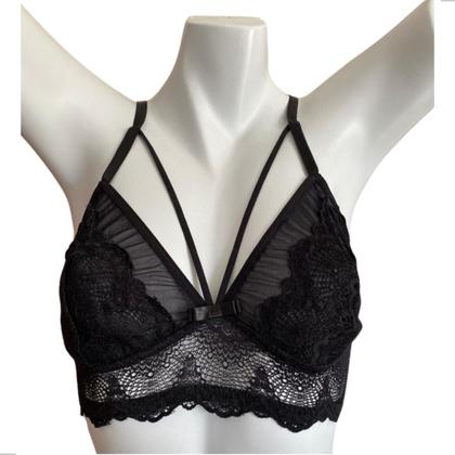 Imagem de Conjunto Tirinhas Sutiã Sem Bojo Sem Aro Com Tule Renda E Strappy Bra