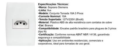 Imagem de Conjunto Tomada 10A 3 Pinos Soprano Siemens Ilus