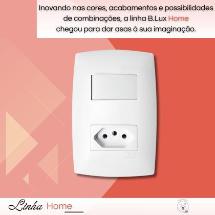Imagem de Conjunto Tomada 10a + Interruptor Simples - Blux Linha Home