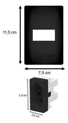 Imagem de Conjunto Tomada 20a 3 Pinos Fame Habitat Black