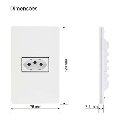 Imagem de Conjunto Tomada 4x2 20A branco Infiniti Margirius