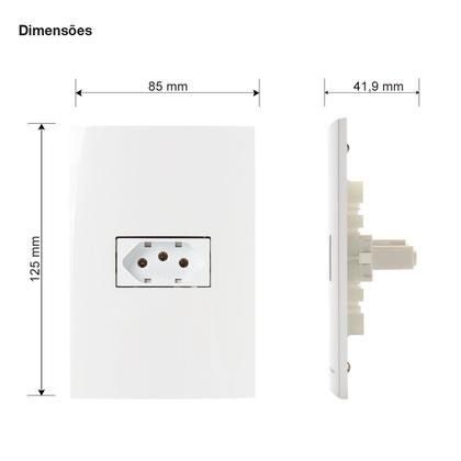 Imagem de Conjunto Tomada 4x2 2p+t 10a Branca Seek Margirius