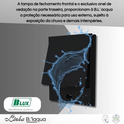 Imagem de Conjunto Tomada B.l Aqua 10a + Tecla Simples Preta - B.lux