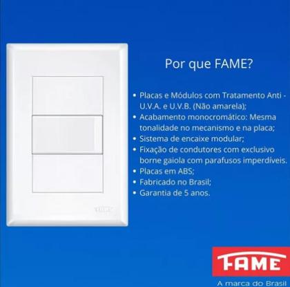 Imagem de Conjunto Tomada Dupla 10A Com Placa - FAME Evidence