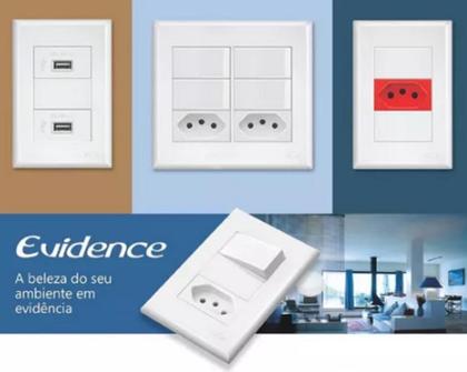 Imagem de Conjunto Tomada Dupla 10A Com Placa - FAME Evidence