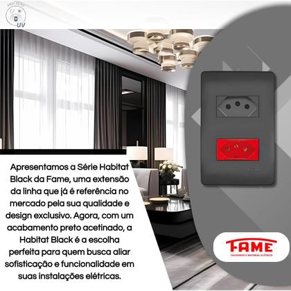 Imagem de Conjunto Tomada Dupla 10a E 20a Vermelho Habitat Black Fame