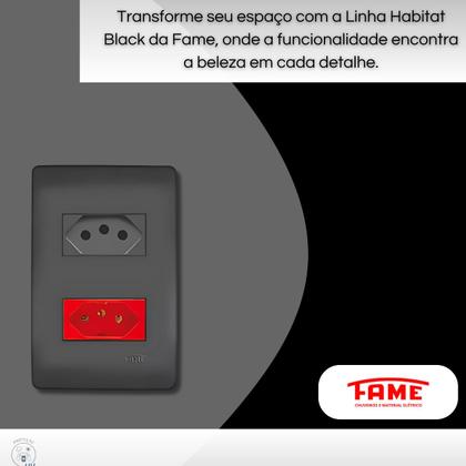 Imagem de Conjunto Tomada Dupla 10a E 20a Vermelho Habitat Black Fame