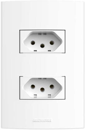 Imagem de Conjunto Tomada Dupla 20A 4X2 Branca Inova Pro 85058 Alumbra