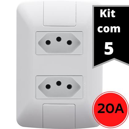 Imagem de Conjunto Tomada Dupla 20A Tramontina  2P+T 20A/250V Aria 7 Unidades