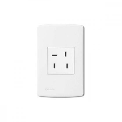 Imagem de Conjunto Tomada Fone Siena 4X2 Com Placa Branca 6558