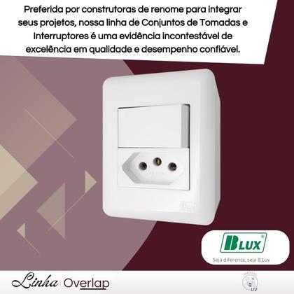 Imagem de Conjunto Tomada Home Overlap 1 Tecla Simples 20a - 250v - B.lux